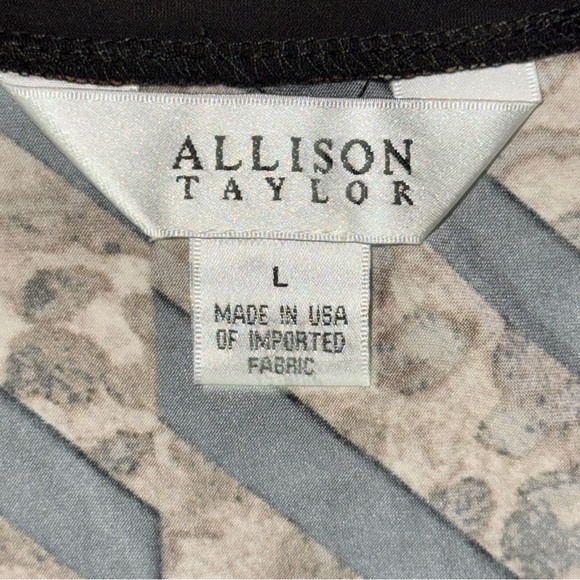 Allison Taylor Tunic Women’s L Top Black Brown Leopard  Asymmetrical Hem Y2K NWT - Picture 8 of 12